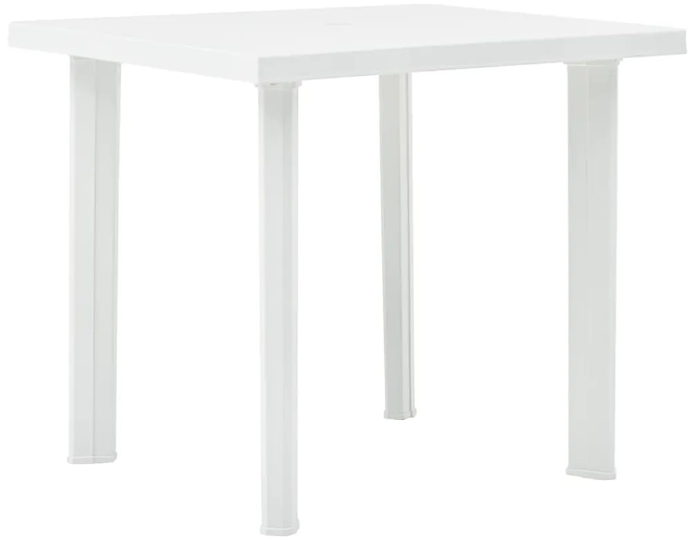vidaXL Masă de grădină, alb, 80 x 75 x 72 cm, plastic