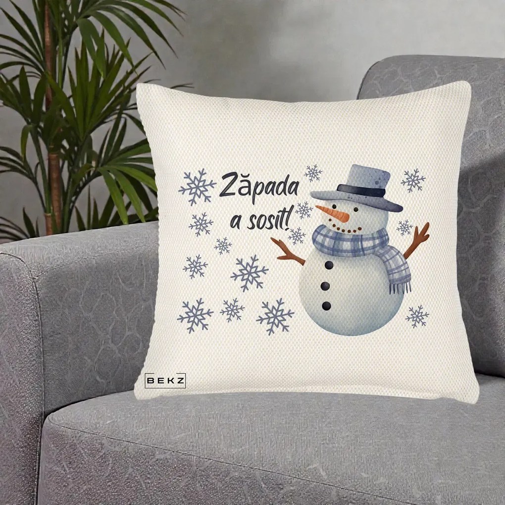 Perna Decorativa Zapada a Sosit Om de Zapada, 40x40 cm, Crem Reliefat, Husa Detasabila, Perna Inclusa, BEKZ®