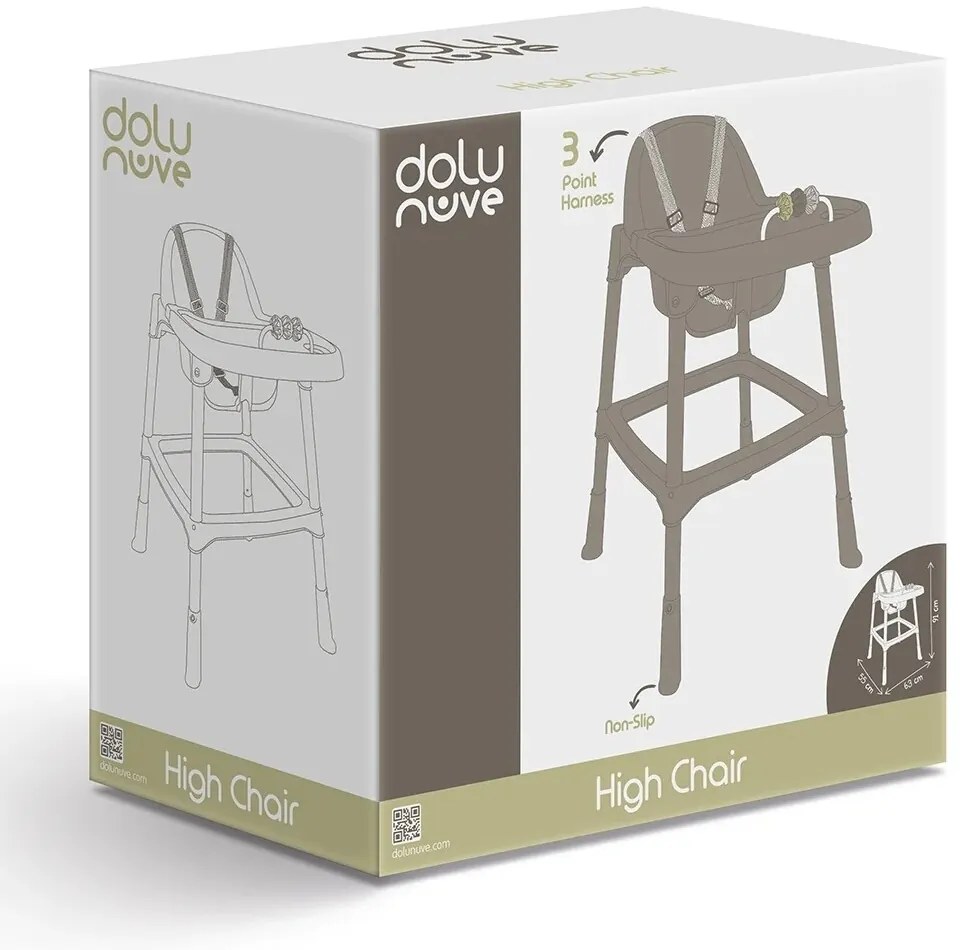 Dolu Scaun pentru copii cu tejghea, gri , 91 x 63x 55 cm