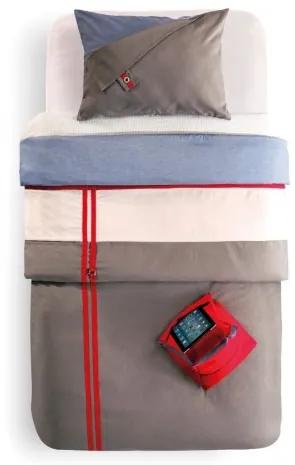 Set cuvertura reversibila pat copii si 1 suport textil pentru gadgeturi Trio Multicolor