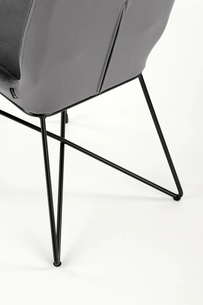 Scaun K454 catifea gri – H83 cm