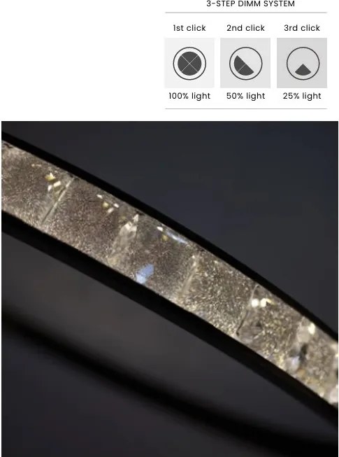 Lustra LED casa scarii design circular AZALEA 3-STEP DIMM