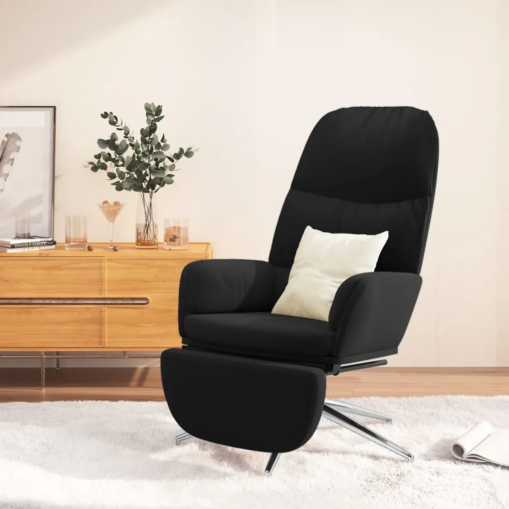 3097385 vidaXL Scaun relaxare suport pentru picioare negru piele întoarsă eco