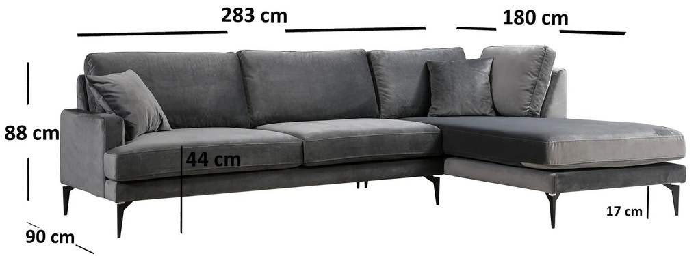 Colțar Papirolla (D) (antracit + negru). 1106937