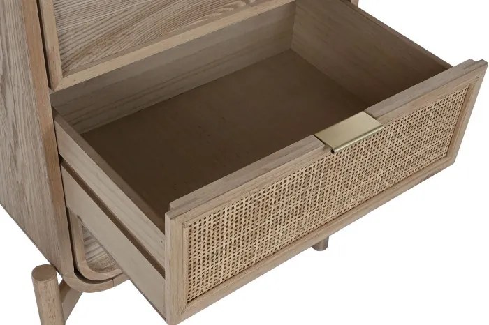 Comoda inalta natur , din lemn de molid si rattan " Almeria"