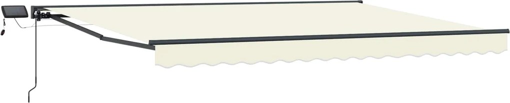 vidaXL Cadru manual de marchiză cu LED-uri Crem 4,5 × 3,5 m