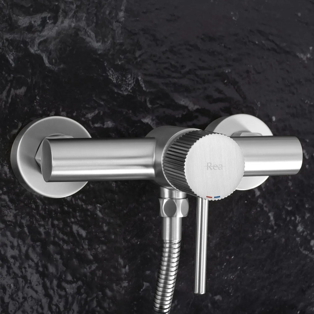 Baterie de duș REA Lungo Stripe BRUSH NICKEL