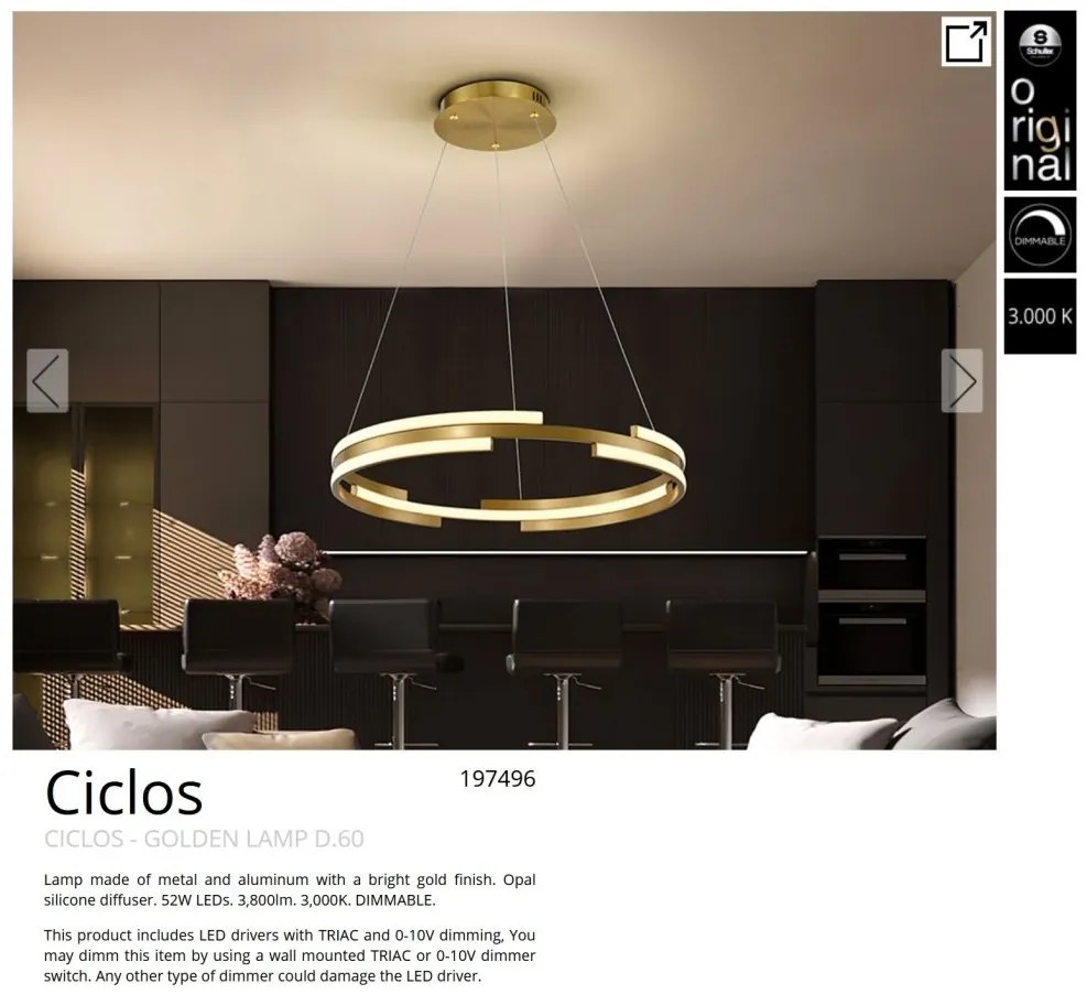 Lustra LED moderna design circular Ciclos aurie