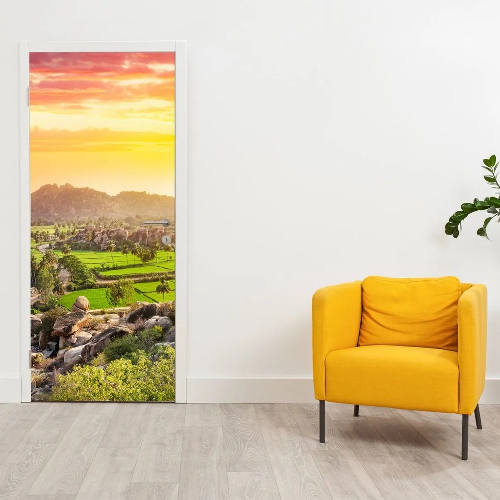 Fototapet pentru ușă - Valea Hampi din India (95x205cm)