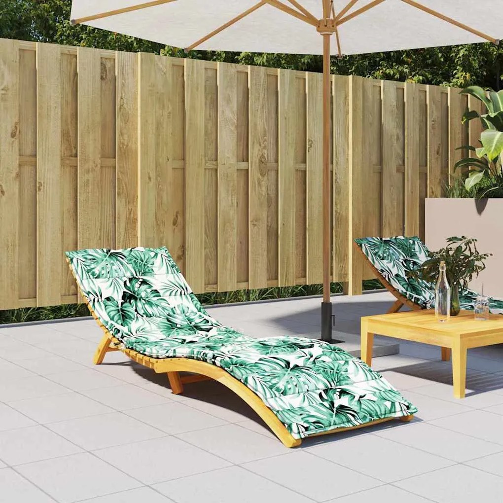 vidaXL Perna de șezlong pentru soare Floral Verde 200 x 70 x 4 cm