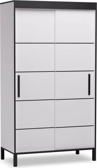 Dulap cu usi glisante 120x221 cm, Bell, ADRK Furniture (Culoare: Alb)
