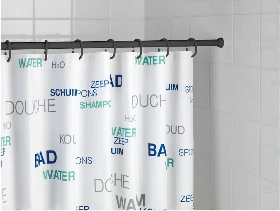 Bară/tijă telescopică pentru perdeaua de duș Wenko Shower Curtain Rod, negru