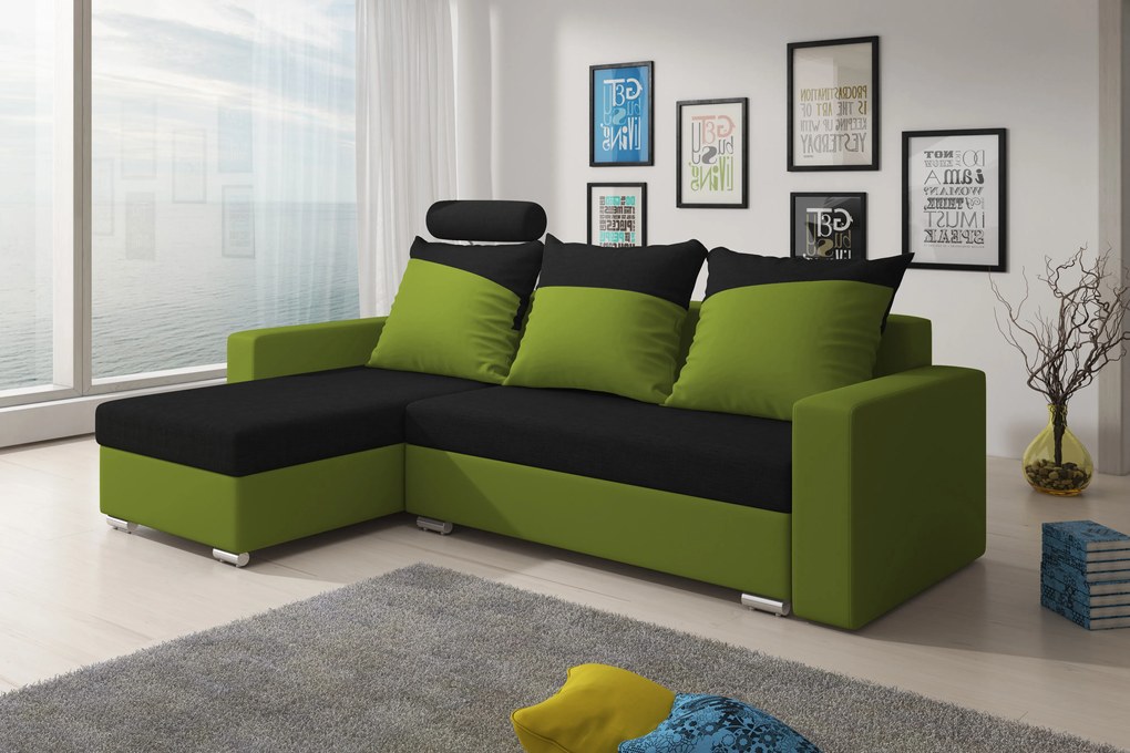 Colțar Maratto (negru + verde) (S). 1030846