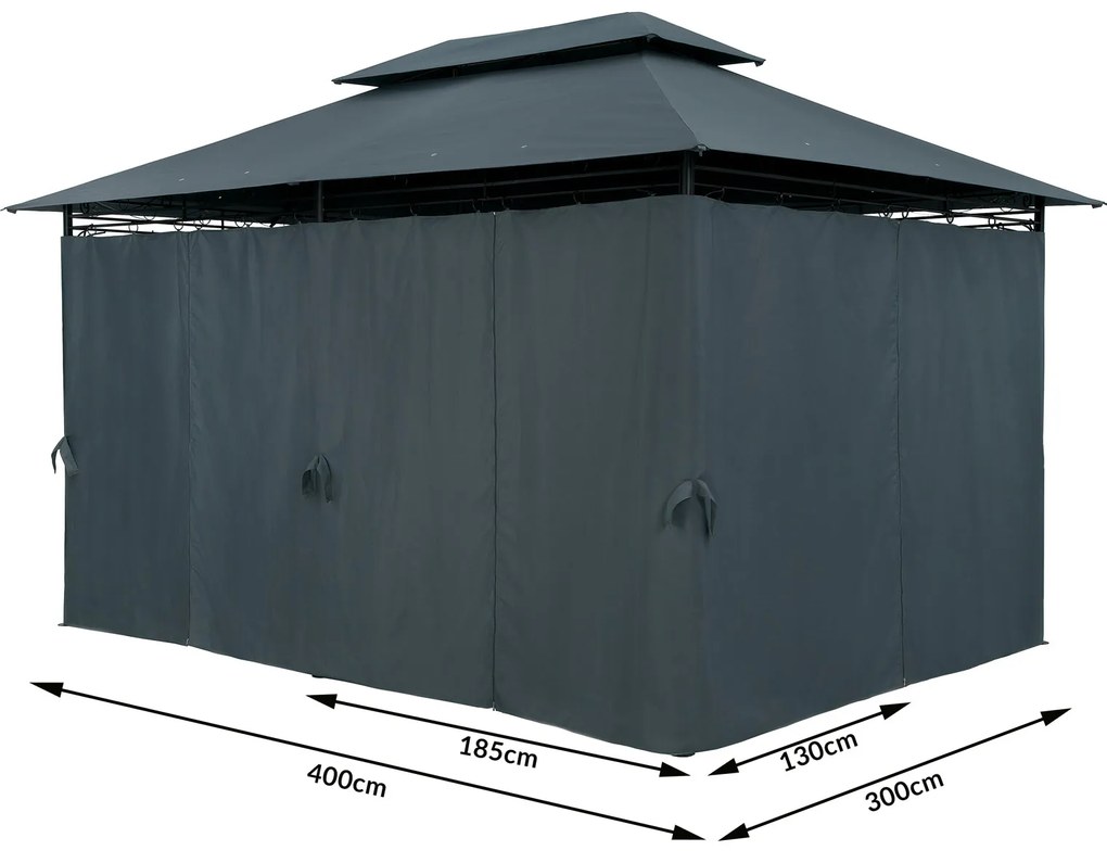 Deuba Pavilion de gradina Topas 4×3 - antracit