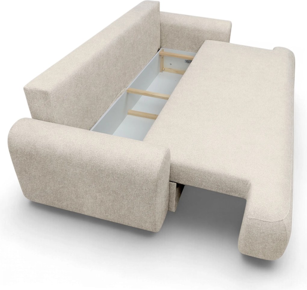 Canapea extensibilă pentru dormit Lotulis - chenille bej deschis Vibe 06