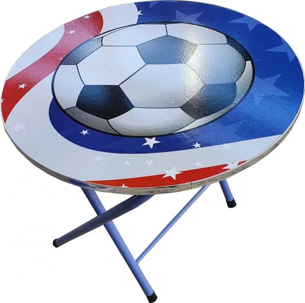 Masuta pliabila pentru copii din MDF Novokids™ Round folding table, Cu doua scaune pliabile, Diametru 60 cm, 2 niveluri de inaltime, Suprafata