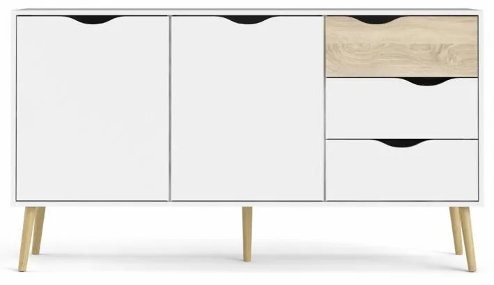 Comoda alba OSLO 75381 cu 3 sertare
