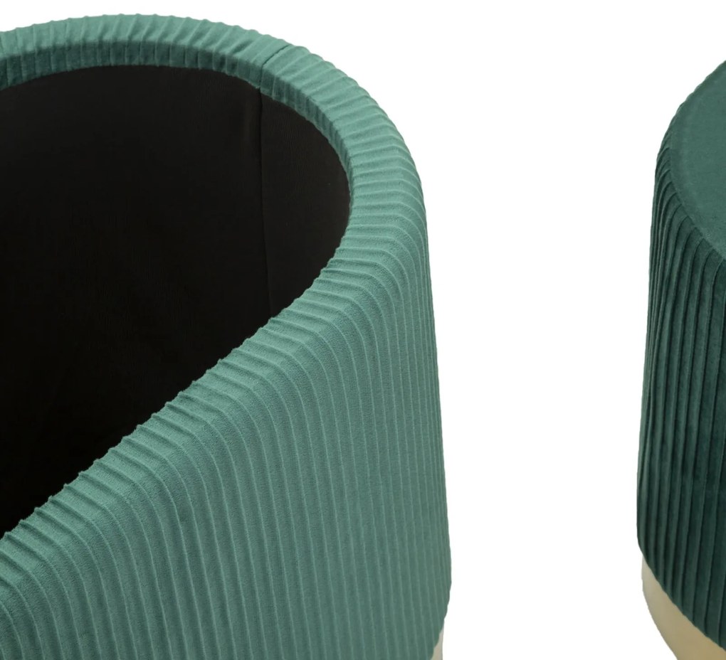 Mauro Ferretti Banca Cu Depozitare Și Taburet Shopy Green Set 3 Bucăți Cm 80X37X42-29X33 | Aosom Romania