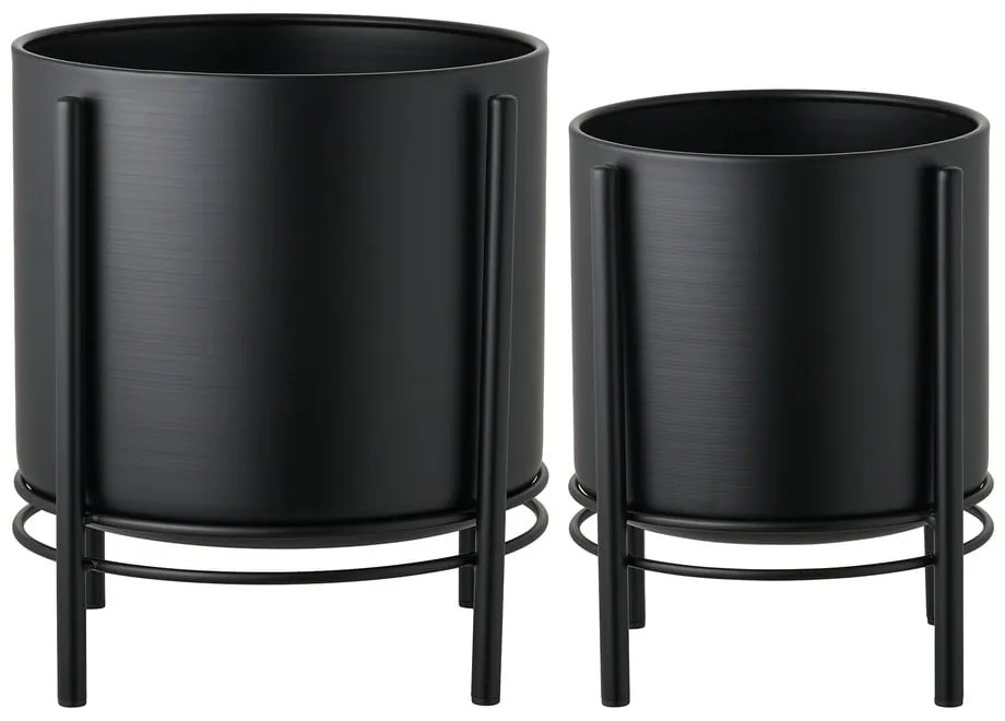 Ghivece decorative 2 buc. din metal Svarta – House Nordic