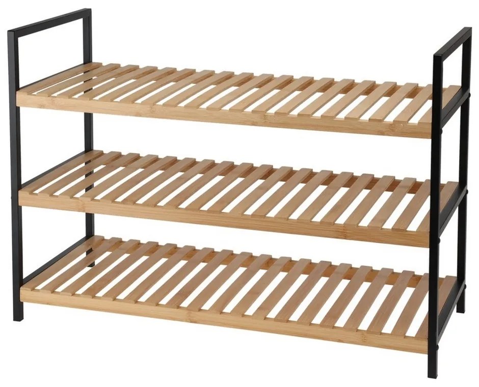 Suport pentru pantofi Bamboo, 3 rafturi, 70 x 48,5 x 30 cm