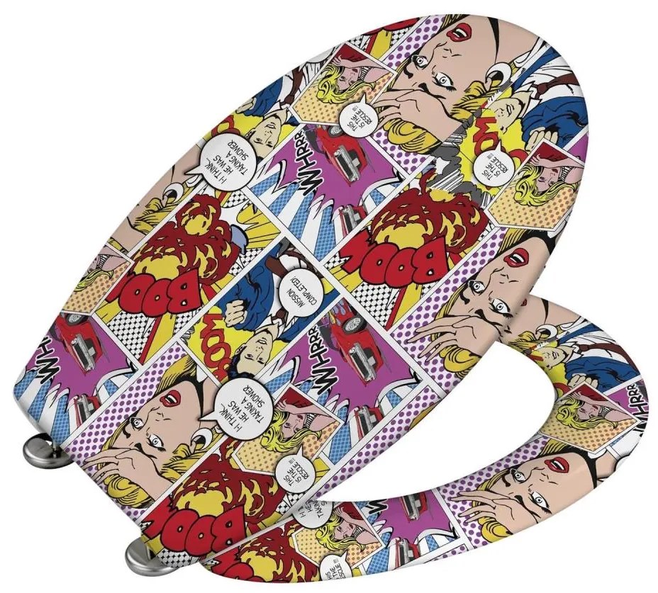 WENKO 22797100-WC Capac WC POP-ART 45x38 cm multicolor/argintiu