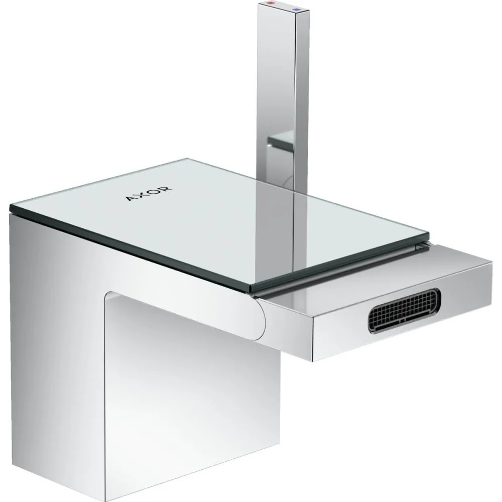 Baterie bideu crom sticla oglinda cu ventil pop-up inclus Hansgrohe Axor MyEdition Crom/Sticla oglinda