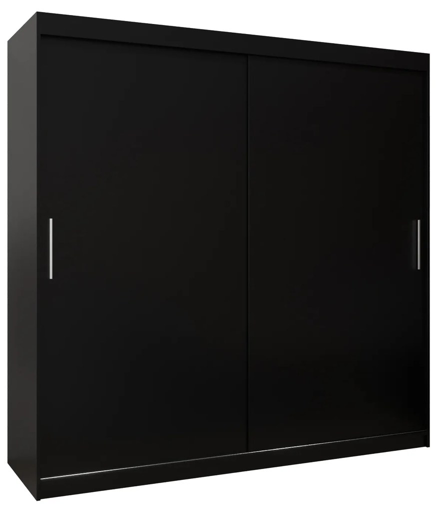 Dulap de haine 200 cm Toki (negru mat + negru mat). 1064850