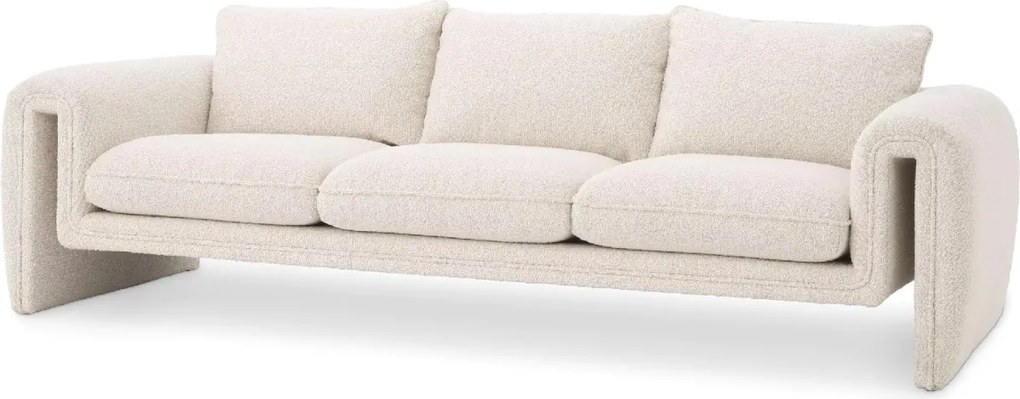 Canapea fixa design LUX stil contemporan Tondo Bouclé cream