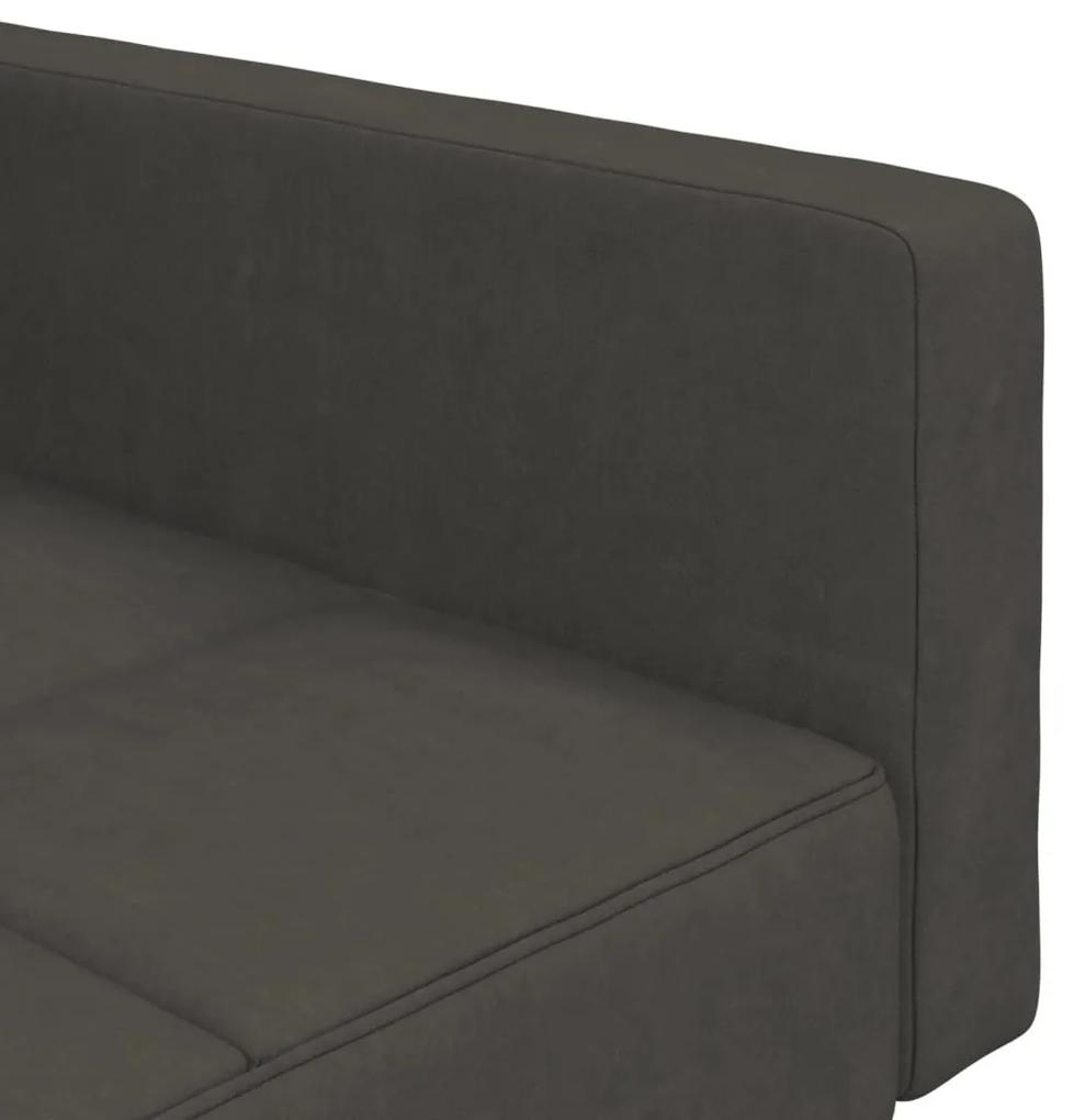 Canapea extensibila cu 2 locuri, gri inchis, microfibra Morke gra, Fara suport de picioare