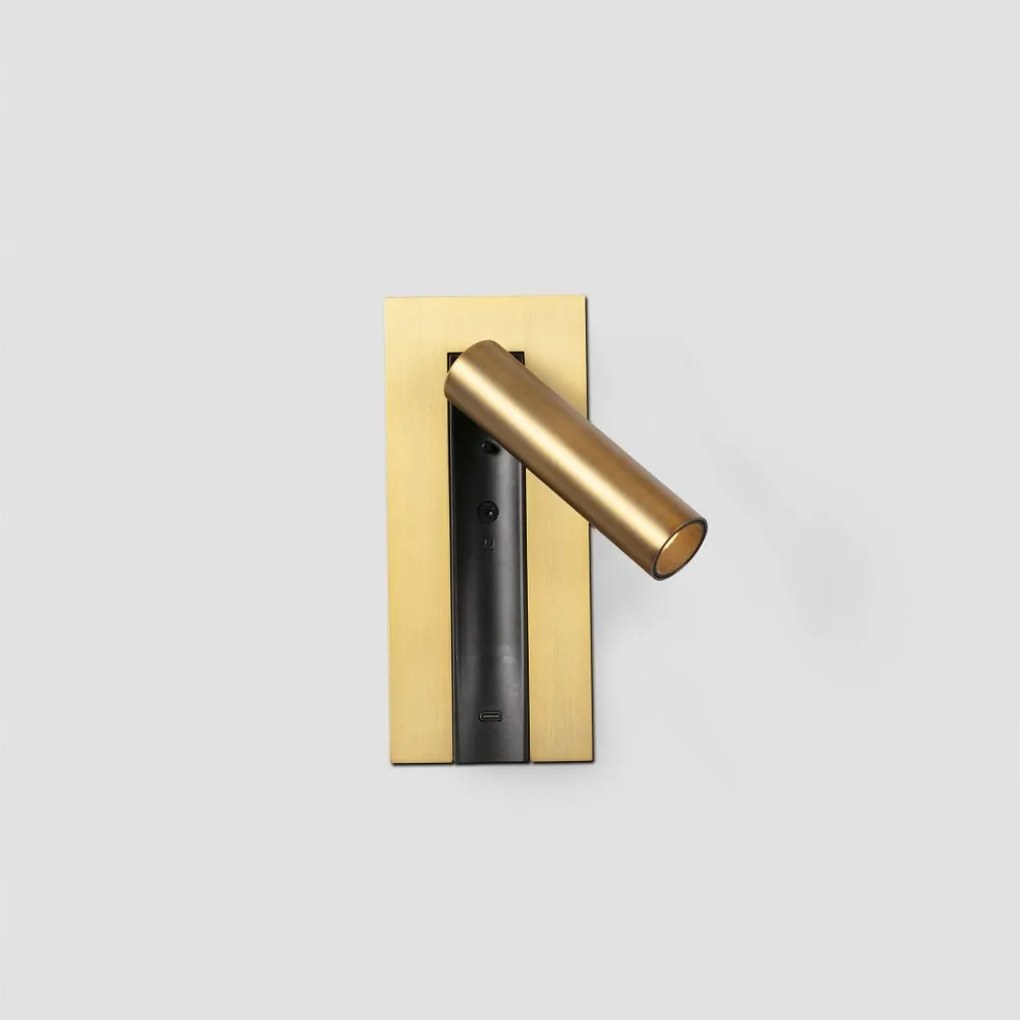 Aplica cu reader LED directionabil stil minimalist GABO USB C bronz