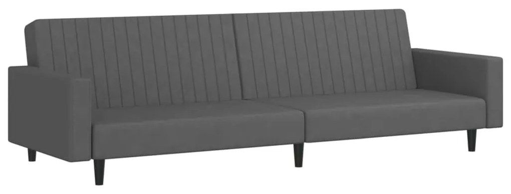 337651 vidaXL Canapea extensibilă cu 2 locuri, gri închis, catifea