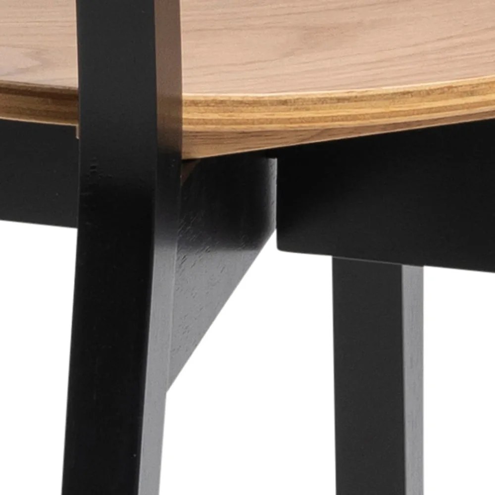 Scaun de dining cu elemente în decor de stejar Actona Roxby, negru