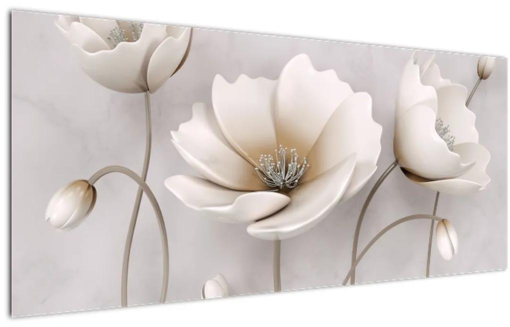 Tablou cu florile albe (120x50 cm), în 40 de alte dimensiuni noi