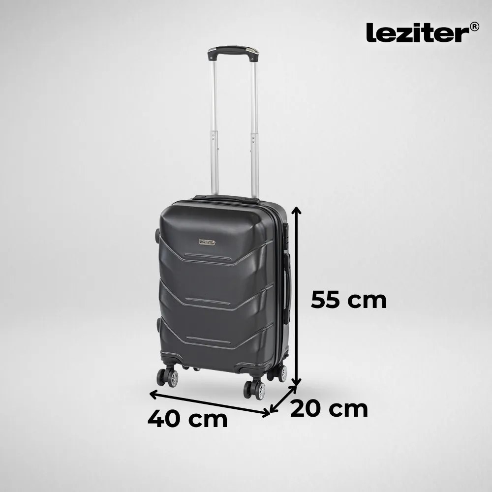 TraveLux Max II gurulós bőrönd szett fekete