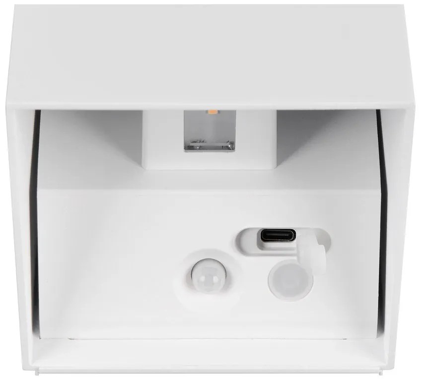 Corp de iluminat pentru exterior LED de perete cu senzor de mișcare cu USB (înălțime 10 cm) Genie – Reality