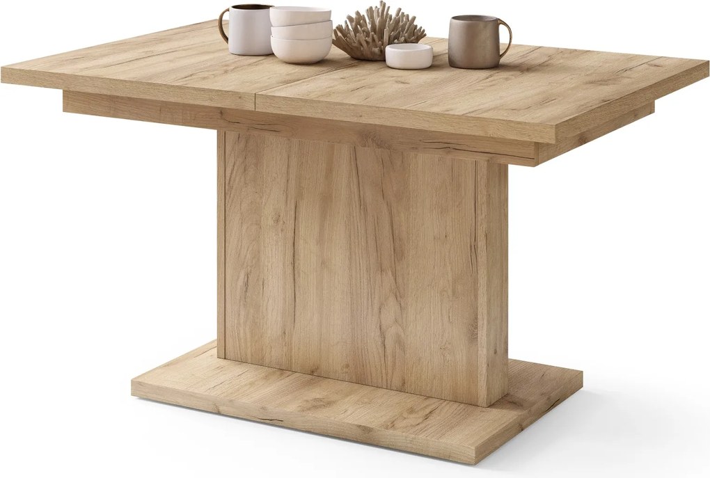 Mazzoni ASTON MINI Stejar Craft Auriu - MĂSUȚĂ DE CAFEA MODERNĂ EXTENSIBILĂ REGLABILĂ PE ÎNĂLȚIME MASĂ TRANSFORMABILĂ
