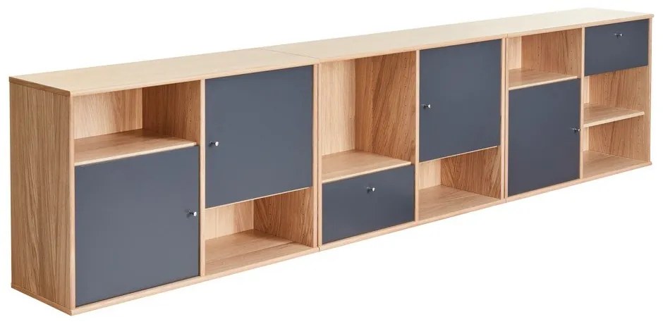 Comodă joasă neagră cu aspect de stejar 267x61 cm Mistral - Hammel Furniture