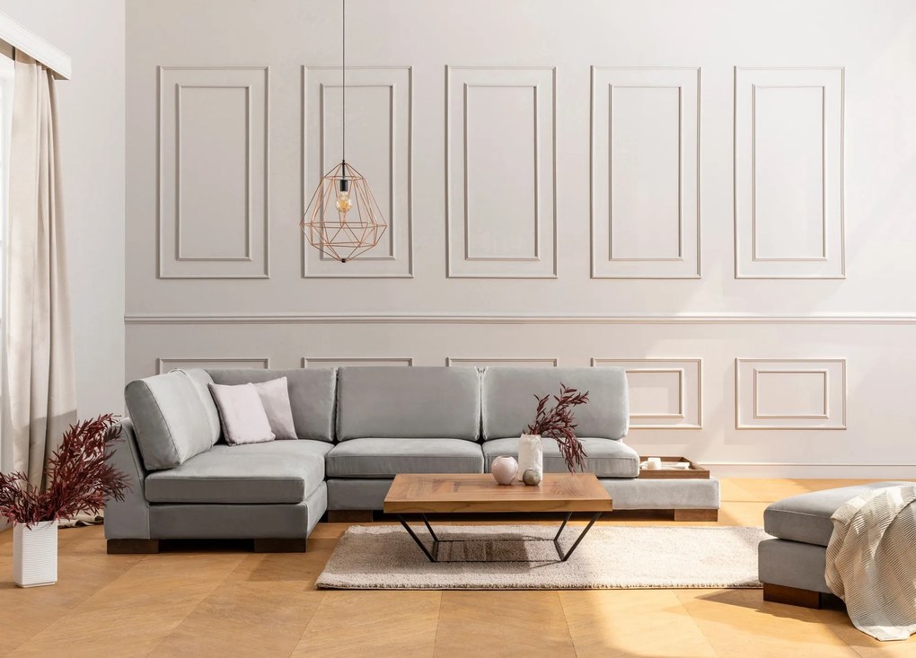 Canapea de colț Tulip Corner Left Without Pouf - Light Grey