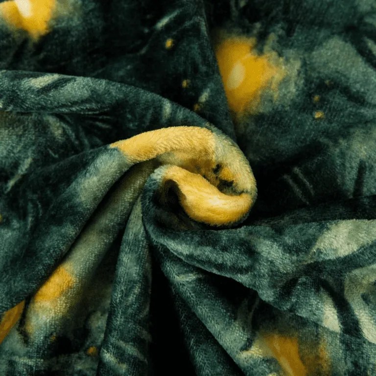 Patura microplus YELLOW BUTTERFLY, verde inchis Dimensiune: 160 x 200 cm