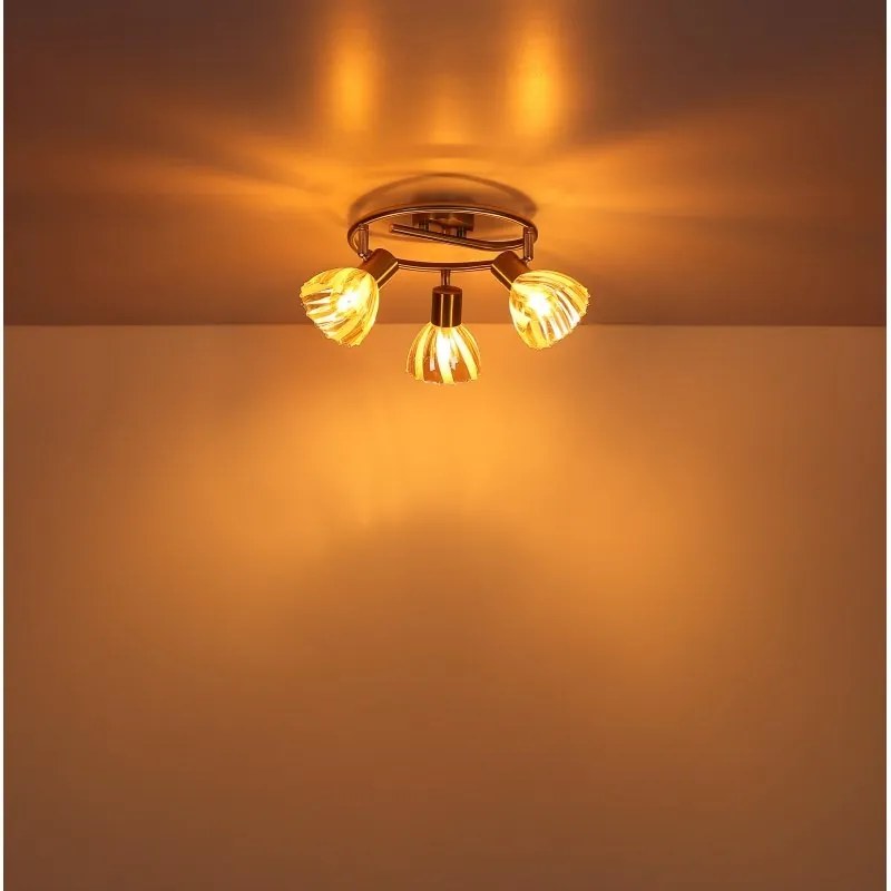 Plafoniera metal alama sticla chihlimbar ZACHERY 3L