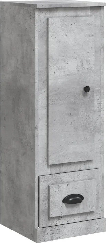 vidaXL Dulap înalt, gri beton, 36x35,5x103,5 cm, lemn compozit