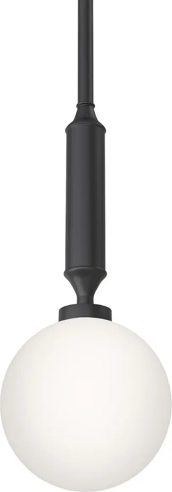 Pendul suspendat din metal negru 43cm si glob sticla Ero I