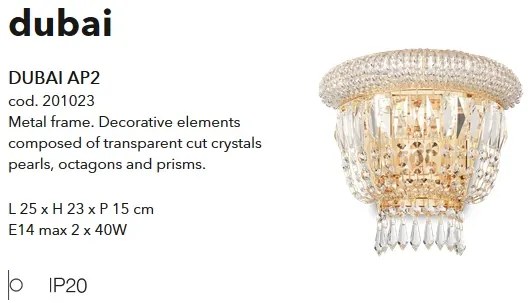 Aplica eleganta design clasic DUBAI AP2 OTTONE 201023