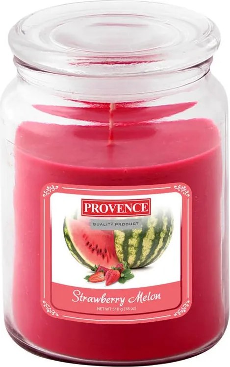 Provence Lumanare în sticlă cu capac, căpşuni şi pepene verde