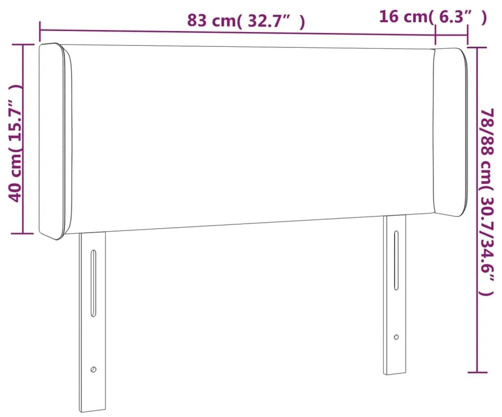 Tablie de pat cu aripioare negru 83x16x78 88 cm catifea 1, Negru, 83 x 16 x 78 88 cm