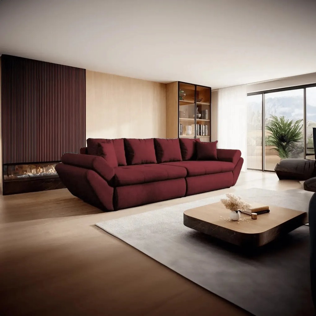 Canapea extensibilă dumonde cu ladă de depozitare si sezut confortabil din spuma high-density, Loana Enjoy Winery 300x100 cm