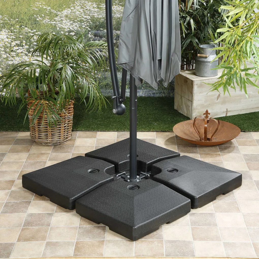 Limousin, greutăți suport umbrelă de soare, 140 kg, greutăți goale, set de 4 bucăți