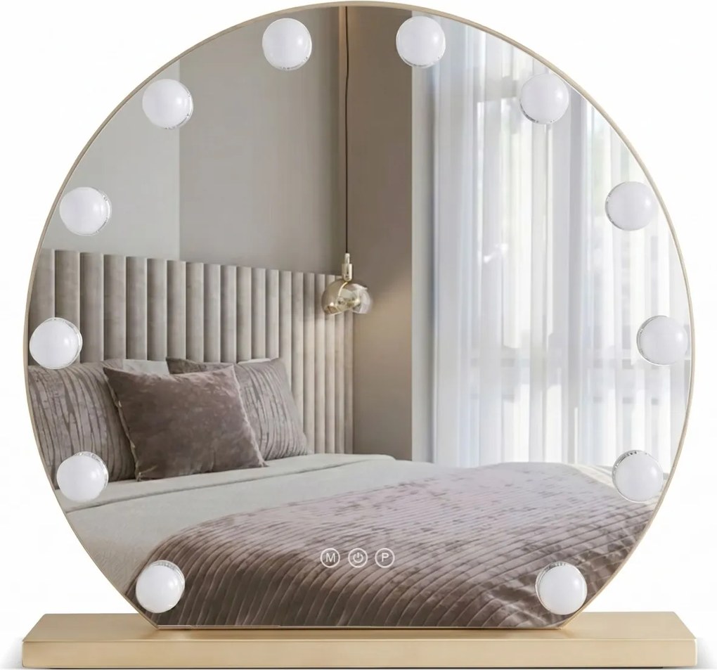 Oglindă LED HOLLYWOOD L. Gold 50 cm