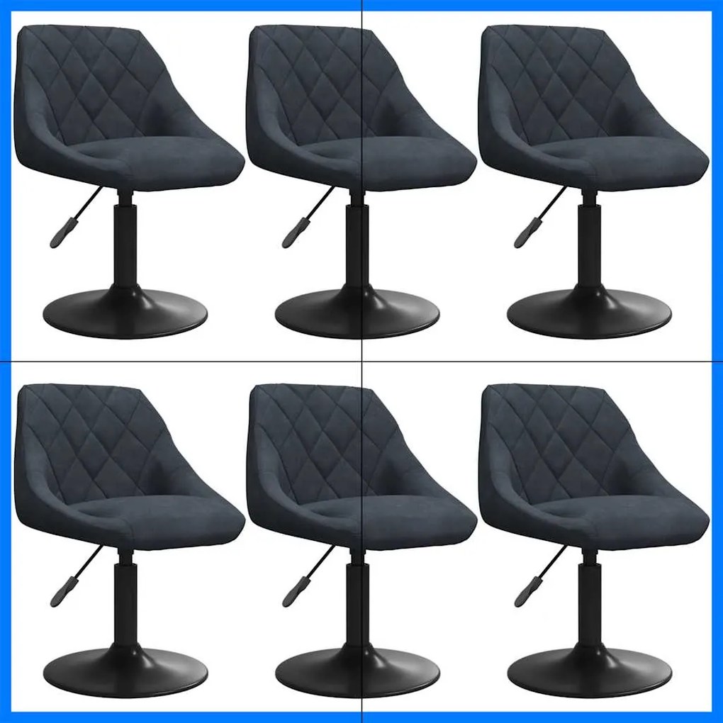 vidaXL Scaune de sufragerie pivotante, 6 buc, gri închis, catifea