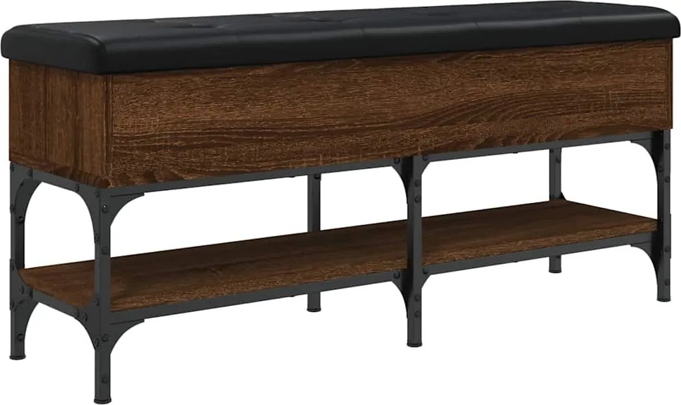 vidaXL Bancă de pantofi, stejar maro, 102x32x45 cm, lemn prelucrat